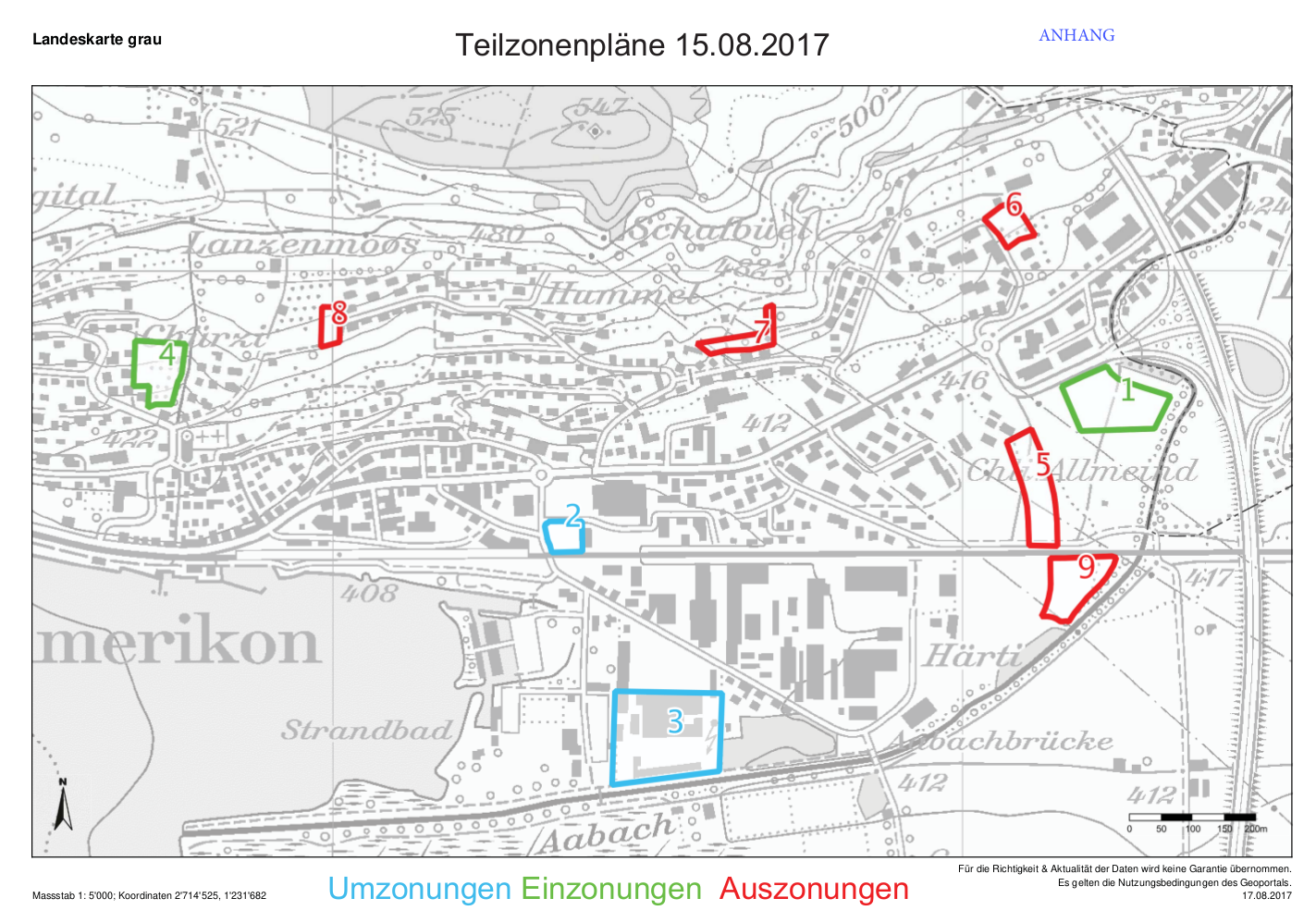 Teilzonenpläne 15.08.2017