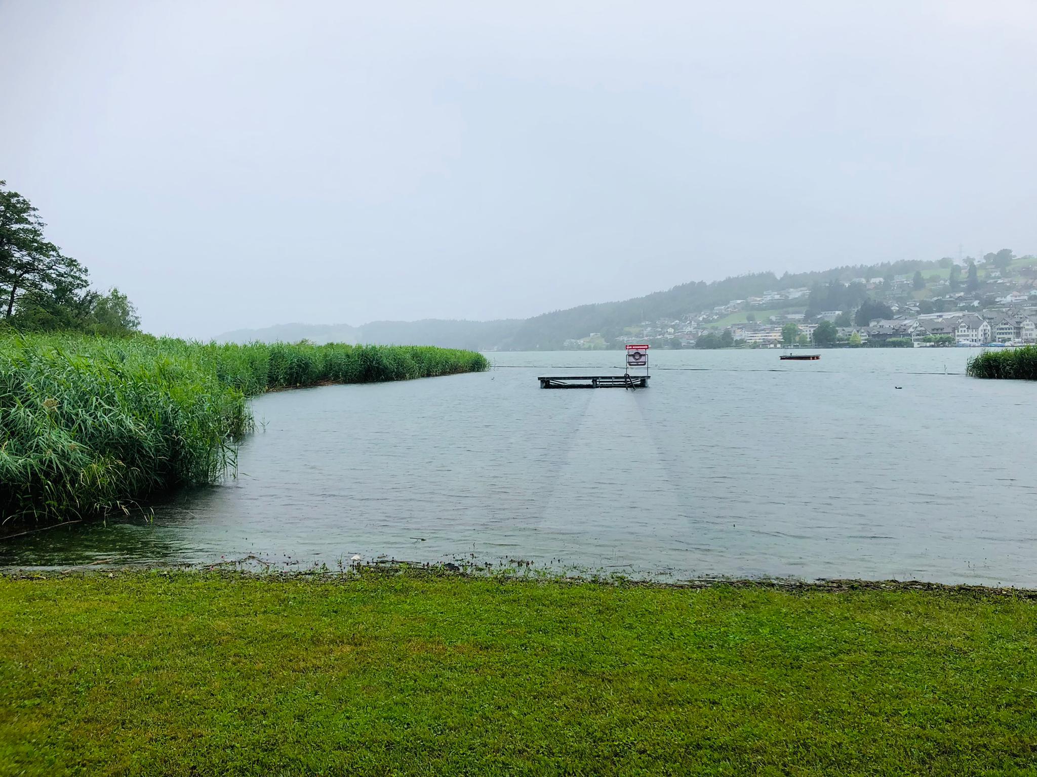 Hochwasser am 13.07.2021. Seezugang in der Badi Schmerikon (Foto: Fränzi Ruh)