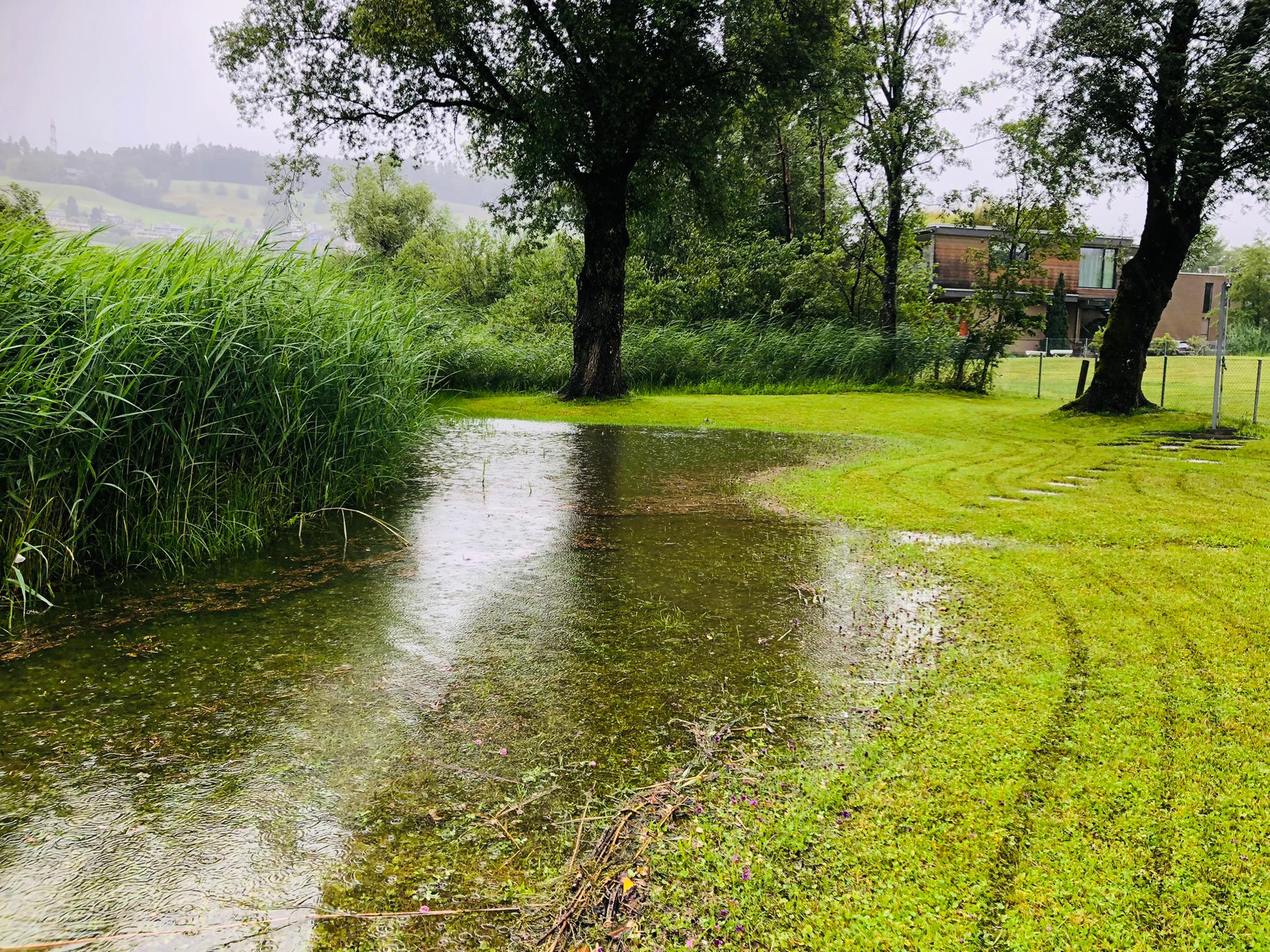 Hochwasser am 13.07.2021 in der Badi Schmerikon (Foto: Fränzi Ruh)