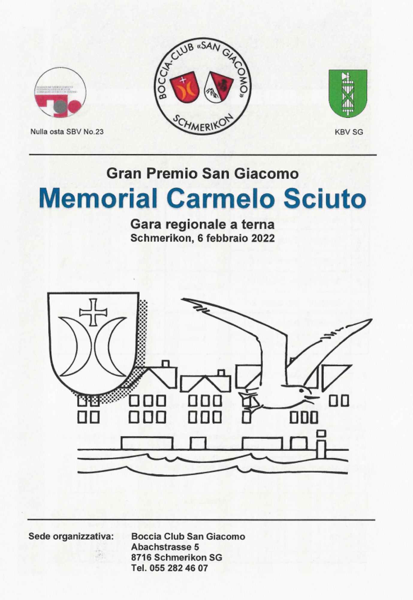 Flyer Vorausscheidungen vom Memorial Carmel Sciuto in Schmerikon