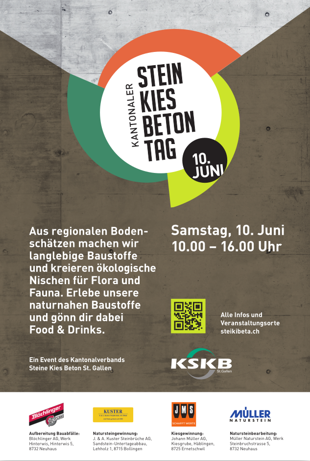 Flyer vom Stein Kies Beton Tag am 10. Juni 2023