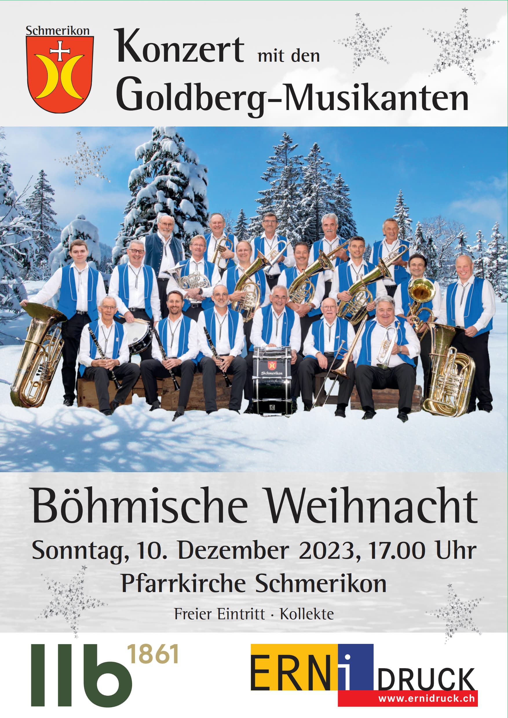 Konzertplakat Böhmische Weihnacht am Sonntag 10. Dezember 2023 in der Pfarrkirche Schmerikon