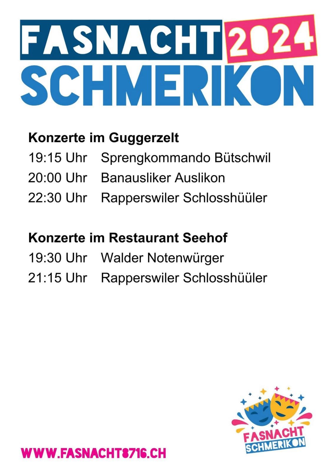 Liste der Guggenkonzerte in Schmerikon 2024