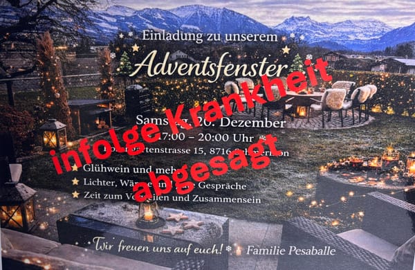 Adventsfenster 20.12.2025 abgesagt